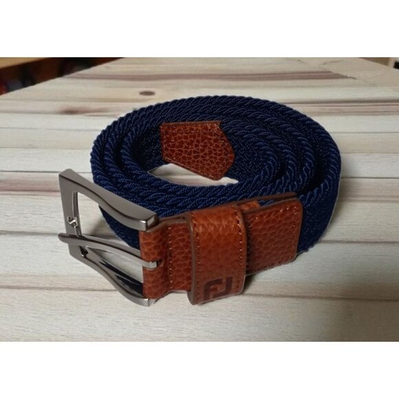 Footjoy Golf Brand Belt Navy Blue Stretch Weaved  36" Unused Condition Preppy - Picture 1 of 4